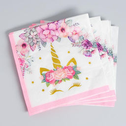 Набор посуды С днём рождения, единорожка, цвет розовый - Страна карнавалия фото 5