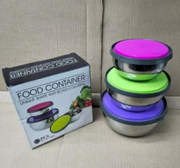 Набор мисок из нержавеющей стали с крышками - Zebo фото 5