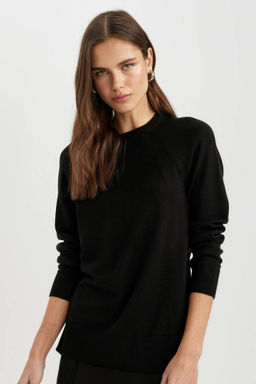 Yumusak Dokulu Bisiklet Yaka Reglan Kol Basic Duz Triko Kazak - Defacto фото 17