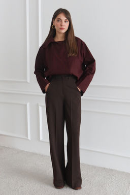 Antrasit Bordo Cizgili Dokuma Pantolon TWOSS26PL00013 - Trendyolmilla фото 13