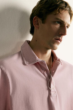 POLO ESTRUCTURA REGULAR FIT / Rosa / Blanco - Zara фото 5