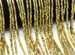 Бусины из гематита брусок 3*9мм цв.золотистый, 38см, 43 бусины - Радуга камня фото 3