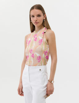 Kahverengi Kolsuz Comfort Fit Bluz