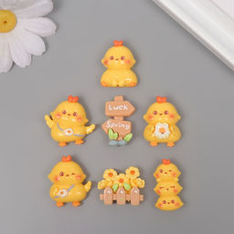 Декор для творчества пластик «Цыплята», ассорти, набор 7 шт., 2×2×1 см