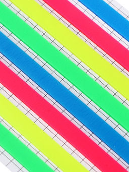 Блок-закладка с липким краем, 4 цвета, 8 блоков по 20 штук, 145×5 мм, флуоресцентные, пластиковые