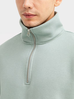 Свитшот мужской в серо-зеленом цвете