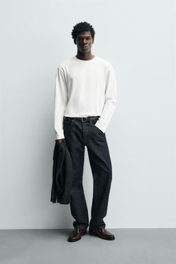 CAMISETA MANGA LARGA RELAXED FIT / Blanco