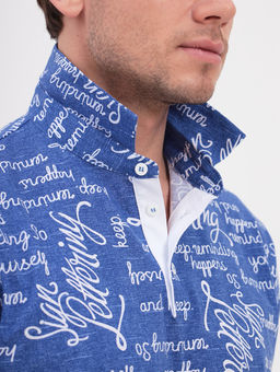 Джемпер мужской с воротником поло короткий рукав GREG G144-KP24-UT16 (белые буквы)  фото 2