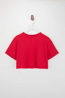 Ekru Boxy Dusuk Kol K?sa Kollu %100 Pamuk Orme T-Shirt TWOSS26TS00183 - Trendyolmilla фото 11