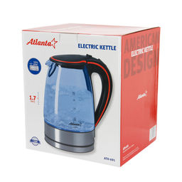 Чайник электрический дисковый стекло арт.ATH-691 1,7л, 2000W