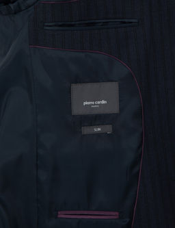 Lacivert Slim Fit _izgili Tak_m Elbise