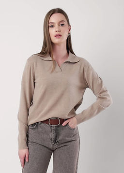 CLE Джемпер жен. 354479вн меланж бежевый - Clever wear фото 6