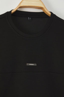TRENDYOL MAN Siyah Oversize/Genis Kesim Metal Etiket Detayl? Yumusak Doku Interlok Kumas T-Shirt TMNSS25TS00105 - Trendyolmilla фото 10