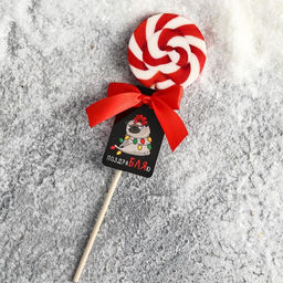 Цена за 2 шт. Леденец новогодний на палочке Мопс, со вкусом клубники, 15 г - Фабрика счастья фото 5