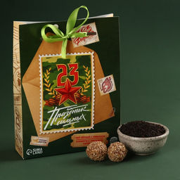 Набор Праздник сильных: чай чёрный с лимоном 50 г., шоколадные конфеты 100 г.