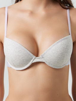 Бюстгальтер t-shirt женский серый в рубчик серый меланж 4306-А комбинированный 512527