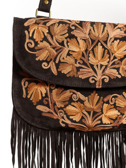 Сумка замшевая с бахромой через плечо 1109/14 - Ганг фото 2