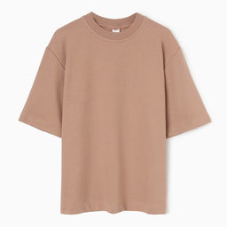 Футболка мужская из органического хлопка MINAKU REGULAR FIT: бежевая, р-р 48