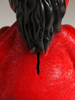 Копилка для денег Конь с подковой, гипс, 24 см, красный