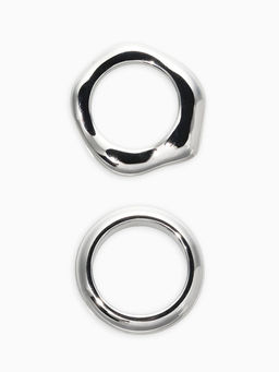 Цена за 2 шт. Кольцо пластик «Стиль», набор 2 шт. размер 17, цвет серебро