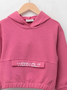 Kap??onlu Bask?l? Uzun Kollu K?z ?ocuk Sweatshirt Anne K?z Kombini - Waikiki фото 3