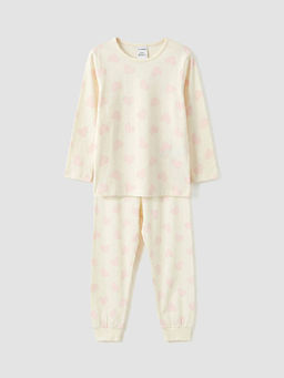 Bisiklet Yaka Desenli K?z ?ocuk Pijama Tak?m? 2li