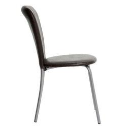 Стул для кухни «Кафе – 2», искусственная кожа, цвет серебристый металлик/шоколадная рептилия