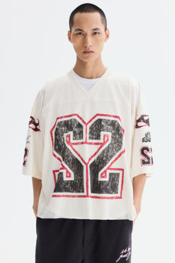 Camiseta de malla estampada Oversized Fit - H&m фото 3
