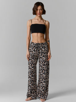 Брюки домашние женские с леопардовым принтом