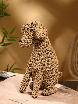 Сувенир плетёный «Собака», 45×28×46х см, сиграсс, светлый