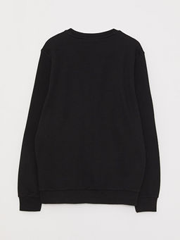 Bisiklet Yaka Uzun Kollu Erkek Sweatshirt