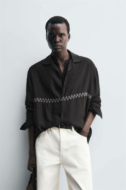 GEOMETRIC EMBROIDERY FLOWING SHIRT - Zara фото 2