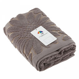 Полотенце махровое "Подсолнух" 50х90см, хлопок 100%, серый (Китай)