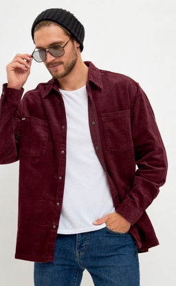 Рубашка вельвет F221-0470 bordo - Fine joyce фото 3