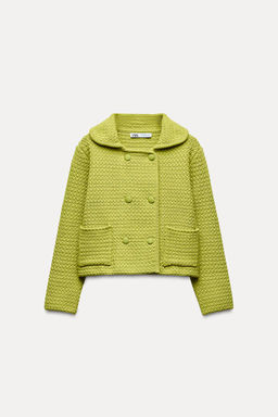 CHUNKY KNIT CARDIGAN WITH PETER PAN COLLAR - Zara фото 6