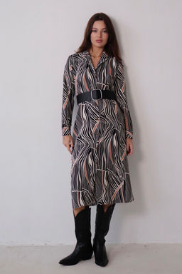 Платье-рубашка с английским воротником принт - Martichelli фото 219