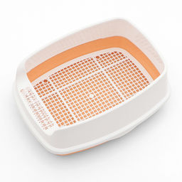 Туалет для кошек «Айша» S, 45×35×18.5 с, с высоким бортом и сеткой, пластик, оранжевый