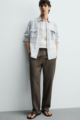 PANTAL?N FLUIDO RELAXED FIT / Marr?n / Topo