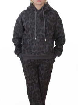 868-6 DK. GRAY/LEOPARD Костюм спортивный зимний женский (95% хлопок, 5% полиэстер)
