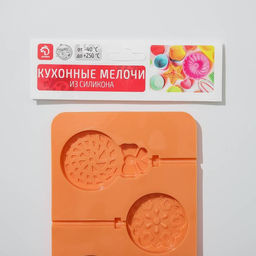 Форма для леденцов Доляна Улыбка, силикон, 25?9.5 см, 5 ячеек, с палочками, МИКС