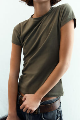 SHORT SLEEVE INTERLOCK T-SHIRT - Zara фото 2