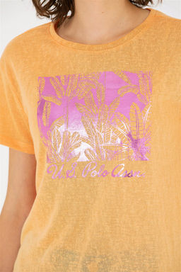 U. S. Polo Assn Женская оранжевая футболка с круглым вырезом - U.s. polo assn фото 14