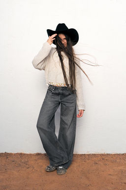 FRINGED MESH KNIT SWEATER - Zara фото 5