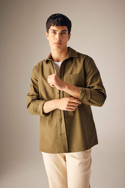 Рубашка стандартного кроя с длинным рукавом - Defacto фото 3