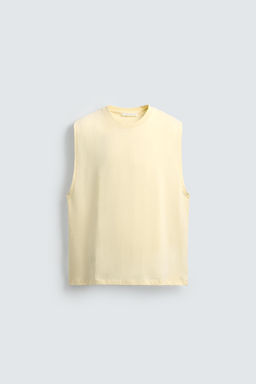 CAMISETA TANK LAVADA / Amarillo claro