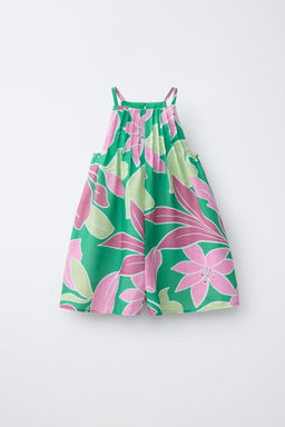 MONO CORTO CUELLO HALTER FLORES / Verde