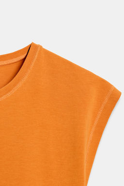 CAMISETA CON ALGOD?N / Naranja