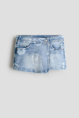 Falda pantal?n cruzada en denim