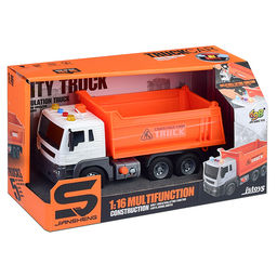 Машина "Самосвал" 1:16 (свет, звук) в коробке (цвет оранжевый)