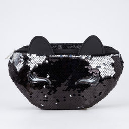 Сумка детская поясная Black cat с пайетками на молнии, цвет чёрный - NAZAMOK KIDS фото 2